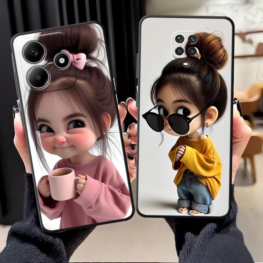 Cartoon Girl Pattern Funda Pho - Xiaomi Redmi Note 14 评论和价格