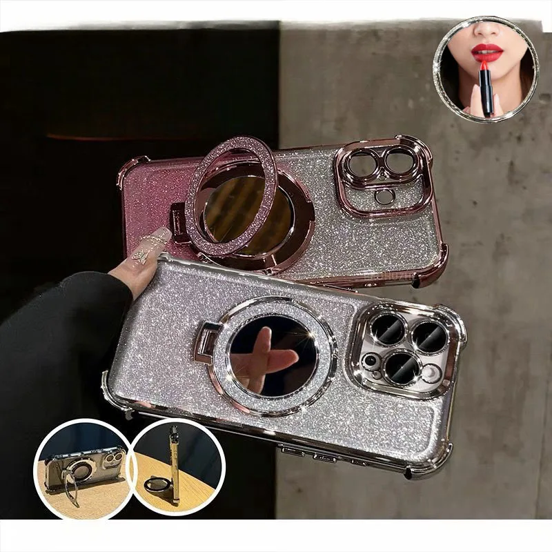 Glitter Mirror Holder Case For - Vivo Y28 评论和价格